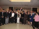 At each table were cellophane bags filled with old time candy, and one bag had red wax lips. The person who got the wax lips had to take a group photo (this one)! These folks were also given 5 free raffle tickets for being good sports. (Photo courtesy of Connie Straube)