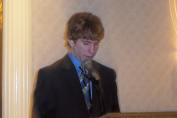 Daniel Bowery accepting the scholarship (Photo courtesy of Betti Marino-Wasek)