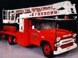 This is the &ldquo;Quinn Snorkel&rdquo; truck that responded to the OLA fire. Commissioner Robert J. Quinn came up with the idea of mounting a nozzle atop a mobile boom, much like tree-trimmers use, providing great mobility for both firefighting and rescue operations. The photo is from a 1993 calendar issued by Figgie International who owned American LaFrance (fire fighting equipment manufacturer) in 1993. This unit was restored to the 1958 appearance by the Snorkel Company for the American LaFrance Museum collection. (Photo courtesy of Ken Soderbeck of &ldquo;Hand in Hand Restoration&rdquo;)