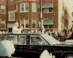 Pope John Paul II's motorcade during his historic visit to Chicago in 1979. (Photo courtesy of John Sullivan)
